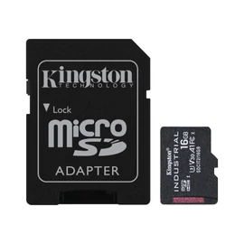 Kingston 16GB microSDHC Class 10 CL10 U3 V30 A1 Industrial adapter nélkül memóriakártya