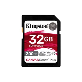 Kingston 32GB SDHC Class10 UHS-II U3 V90 Canvas React Plus memóriakártya