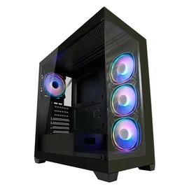LC Power 715W Seamless Pale X Tempered Glass Black gépház