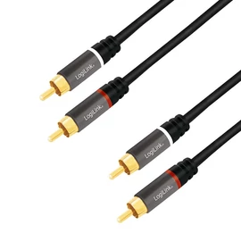 Logilink Audio cable 2x RCA/M to 2x RCA/M 2m Black kábel