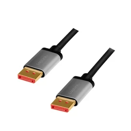 Logilink DisplayPort cable DP/M to DP/M 8K/60Hz alu 2m Black/Grey kábel