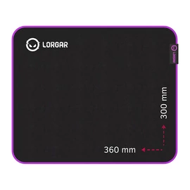 LORGAR Main 313 Egérpad Black/Purple