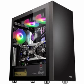 MS Armor V500 Gaming Tempered Glass Window Black gépház