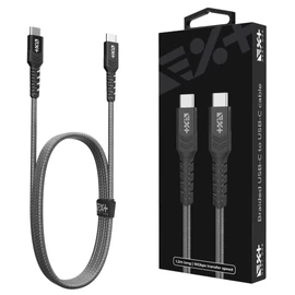 Next One Braided USB-C to USB-C Cable Space Gray kábel