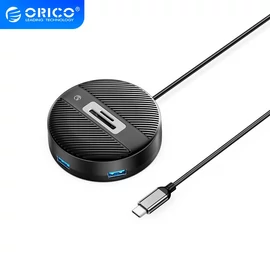 Orico YS5-C3-03-BK-BP 4-portos USB3.0 Type-C HUB with SD/TF port Black kártyaolvasó