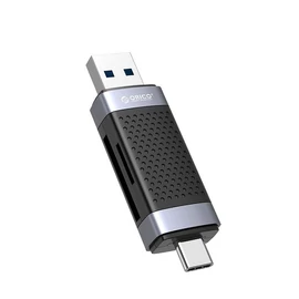 Orico TF+SD Dual Port USB2.0 Dual Head Card Reader Black/Silver kártyaolvasó