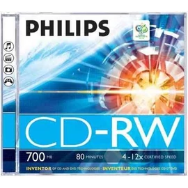 Philips CD-RW 80 12x vastag tok 1db/cs (1-es címke) cd lemez