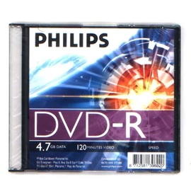 Philips DVD-R 4,7Gb 16x Slim utólag csomagolt (1-es címke) dvd lemez