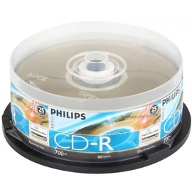 Philips CD-R 80 52x 25db/henger nyomtatható (25-ös címke) cd lemez