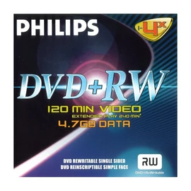 Philips DVD-RW 4,7Gb 4x (1-es címke) dvd lemez