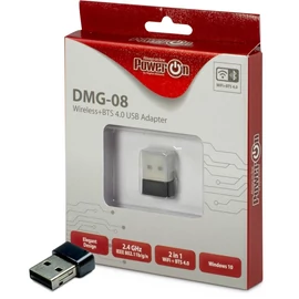 PowerON DMG-08 Wi-Fi 4 + BT4.0 USB Adapter hálókártya