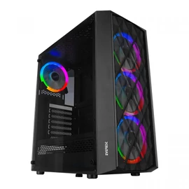 Rampage Everest Bumpy RGB Tempered Glass Black gépház