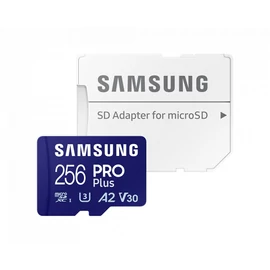 Samsung 256GB microSDXC Pro Plus Class10 U3 A2 V30 + adapterrel memóriakártya