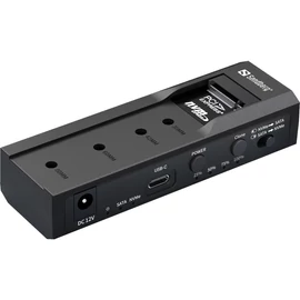 Sandberg USB 3.2 Cloner and Dock for M2 + NVMe + SATA Black mobilrack / beépítő keret