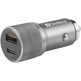 Sandberg Car Charger 1xQC3.0+1xUSBC 48W Grey töltő
