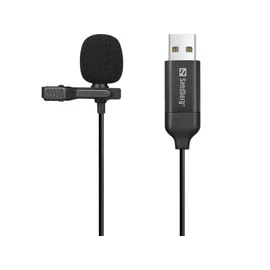 Sandberg Streamer USB Clip Microphone Black mikrofon