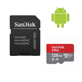 Sandisk 128GB microSDXC Ultra Class 10 UHS-I A1 (Android) + adapterrel memóriakártya