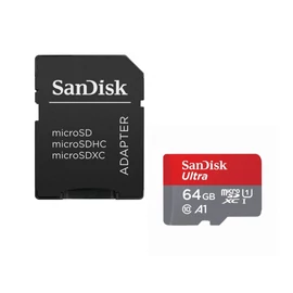 Sandisk 64GB microSDXC Ultra Class 10 UHS-I A1 + adapterrel memóriakártya