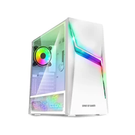Spirit Of Gamer Clone 4 RGB Tempered Glass White gépház