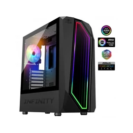 Spirit Of Gamer Intinity Dark Tempered Glass Black gépház