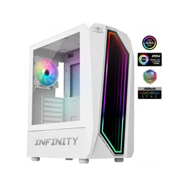 Spirit Of Gamer Intinity Dark Tempered Glass White gépház