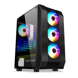 Spirit Of Gamer Rogue 6 Tempered Glass Black gépház