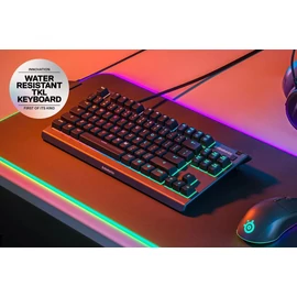 Steelseries Apex 3 TKL Gaming Keyboard Lavender UK billentyűzet