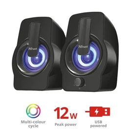 Trust Gemi RGB 2.0 Speaker Set Black hangszóró