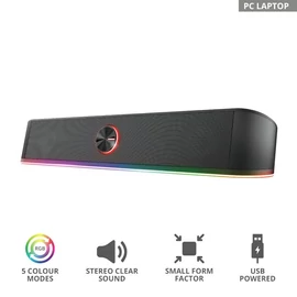 Trust GXT 619 Thorne RGB Illuminated Soundbar Black hangszóró