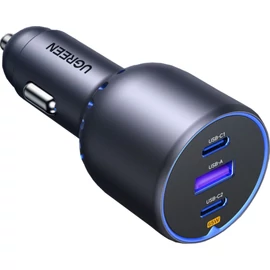 UGREEN 75W 3-Port Fast Car Charg Grey töltő