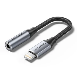 Vention Cotton Braided Lightning Male to 3,5mm Earphone Jack Adapter Aluminum Alloy Type speciális átalakító
