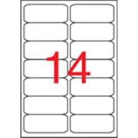 Etikett, 99,1x38,1 mm, poliészter, időjárásálló, kerekített sarkú, fehér, APLI, 280 etikett/csomag