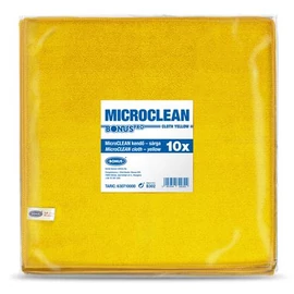 Törlőkendő, mikroszálas, univerzális, 10 db, 32x32 cm, BONUS "MicroCLEAN", sárga