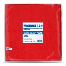 Törlőkendő, mikroszálas, univerzális, 10 db, 32x32 cm, BONUS "MicroCLEAN", piros