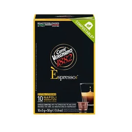 Kávékapszula, Nespresso® kompatibilis, 10 db, CAFFÉ VERGNANO "Espresso Napoli"