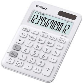 Számológép, asztali, 12 számjegy, CASIO, "MS 20 UC", fehér