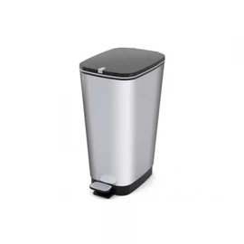 Pedálos szemetes, fémhatású, 45 l, CURVER "Chic", ezüst