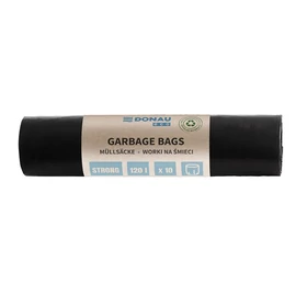 Szemeteszsák, extra erős, 120 l, 10 db, 35 µ, DONAU "Eco", fekete