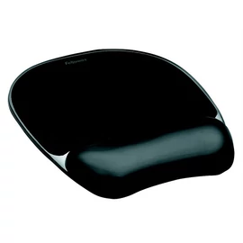 Egéralátét csuklótámasszal, géltöltésű, FELLOWES "Crystal™ Gel", fekete