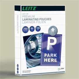 Meleglamináló fólia, 250 mikron, A4, fényes, UDT technológiával, LEITZ "iLam"