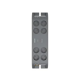 Elosztósor, 8 csatlakozóaljzat, túlfeszültség-védelemmel, 2 m kábel, PHILIPS, sötétszürke