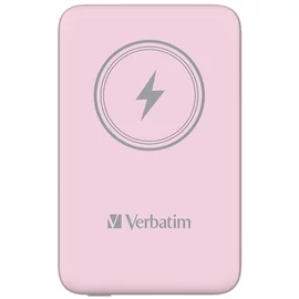 Power bank, mágneses (vezeték nélküli), 10.000mAh, VERBATIM "MCP-10, rózsaszín