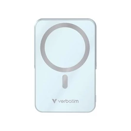 Power bank, mágneses (vezeték nélküli), 10.000mAh, VERBATIM "Charge n Go", kék