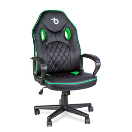 Gamer szék karfával, fekete / zöld, 71 x 53 cm / 53 x 47 cm