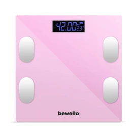 Okos személymérleg, 180 kg, elemes, üveg