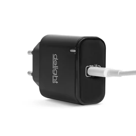 Adapter, Type-C, gyorstöltő, PD20W, fekete