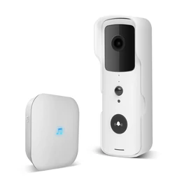 Smart Wi-Fi-s videó kaputelefon szett, akkumulátoros, MicroSD, FHD, PIR, fehér