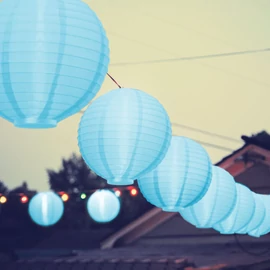 LED-es lampion, 1 LED, kék, 2 x AAA