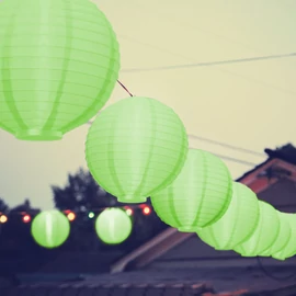 LED-es lampion, 1 LED, zöld, 2 x AAA