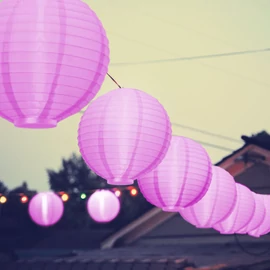 LED-es lampion, 1 LED, magenta, 2 x AAA